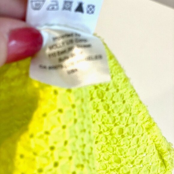 Lili Sidonio Molly Bracken Button Up Blouse Top Womens S Yellow Collared Eyelet - Picture 7 of 10